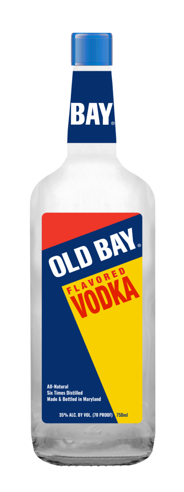 front of old bay flavored vodka bottle